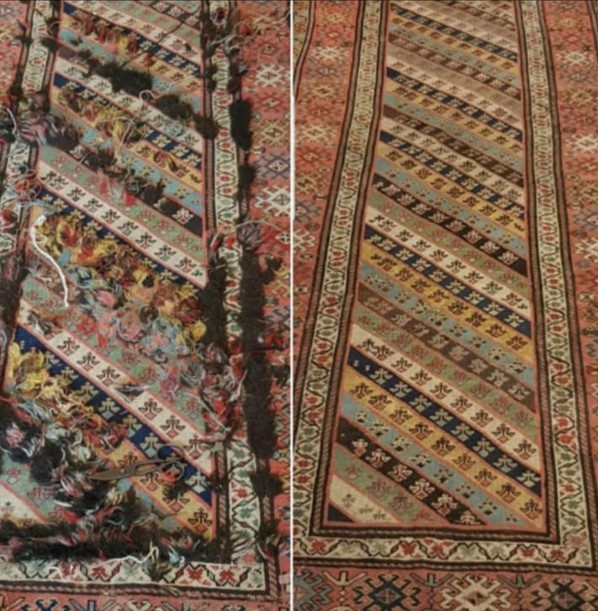 Traitement antimites réalisé sur un tapis pour une remise en état parfaite